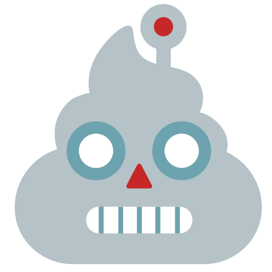 robot sticker: shit